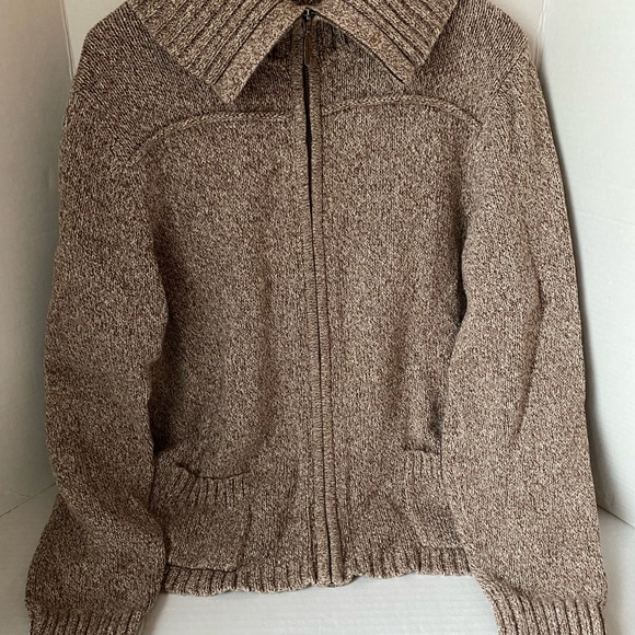 Eddie Bauer Zip-Up Sweater Brown Size XL - Picture 2 of 15